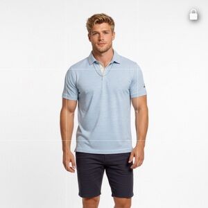 Peter Millar Blue yellow Polo Shirt Casual Short Sleeve golf men’s large